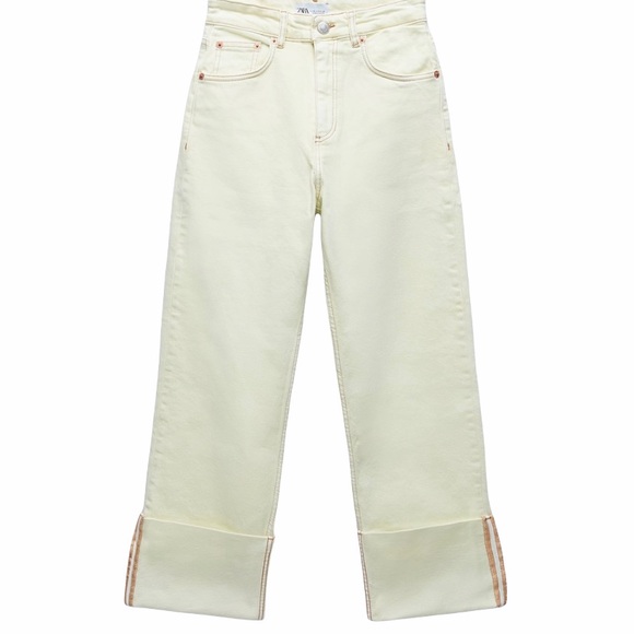Zara Denim - ZARA Wide Leg Turn Up Jeans 28 NWT